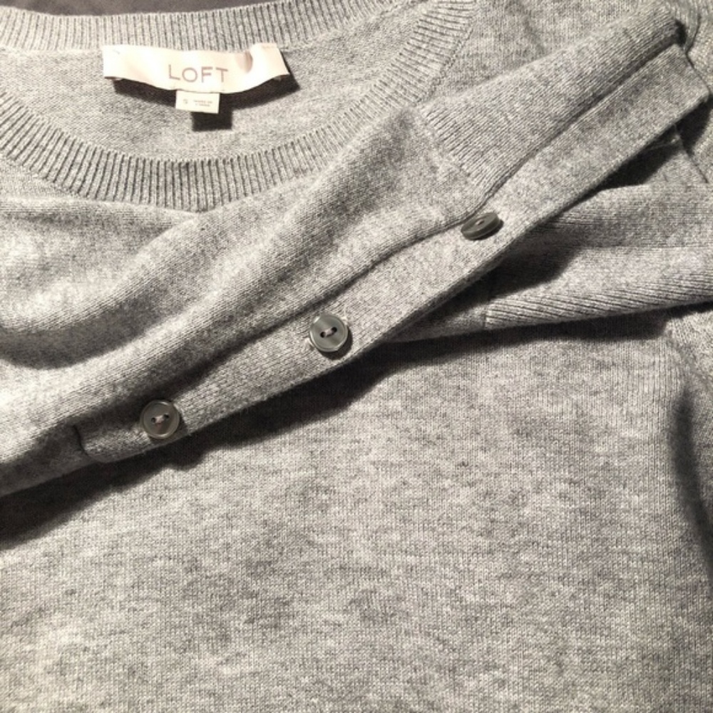 LOFT Gray Cardigan Sweater - Picture 5 of 6